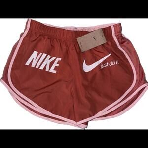 Nike Women's Just Do It peach pink logo shorts running